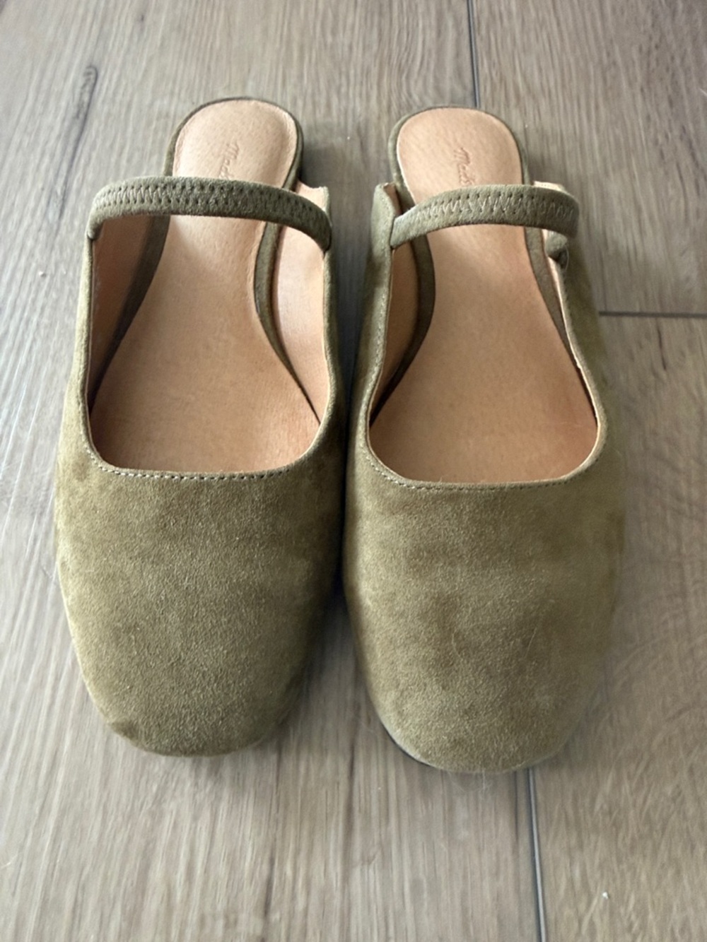 Madewell Olive Green Suede Mary Jane Mule - Picture 2 of 6